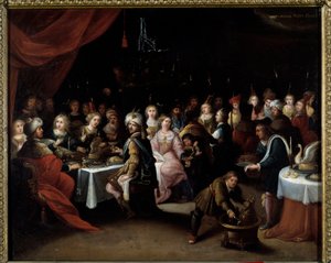 حفل زفاف قانا رسمه هيرونيموس (هيرونيموس أو جيروم) فرانك (1578-1628) في القرن السابع عشر متحف تولوز ديس أوغسطين
