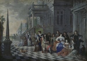 شخصيات تصنع الموسيقى أمام قصر ، 1672