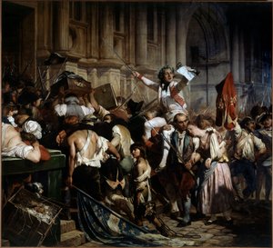 الثورة الفرنسية: "غزاة الباستيل أمام فندق دي فيل في باريس عام 1789" بقلم هيبوليت ديلاروش (1797-1856) 1839