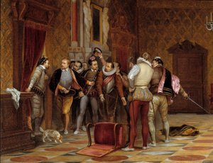 هنري الثالث (1574-1589) مع قتلة دوق Guise (هنري الأول من لورين ، دوق Guise المسمى Balafre