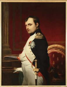 نابليون الأول في دراسته عام 1807 ، بواسطة ديلاروش بول هيبوليت (1797-1856). زيت على قماش