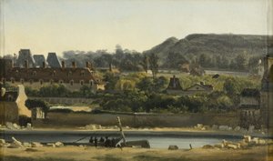 مستشفى Saint Louis and the Buttes-Chaumont ، باريس ، حوالي 1830 (زيت على قماش) بواسطة هيبوليت آدم