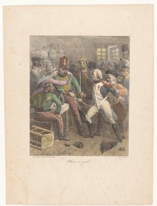جنديان يتقاطعان مع السيوف في حانة Allons en garde! (العنوان على الكائن) الرسومات الحجرية (عنوان السلسلة) Croquis الحجرية (عنوان السلسلة)