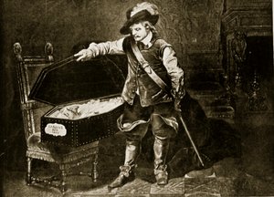 يرى كرومويل جسد تشارلز الأول ، توضيح من "قصة هتشنسون عن الأمة البريطانية" ، ج .1923 بواسطة هيبوليت ديلاروش