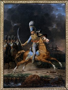 العقيد دي هوسارد حوالي 1815 - 1816. لوحة رسمها ليكومت بتاريخ 1816. المجموعة "" جنود الماضي "". باريس بواسطة هيبوليت ليكومت