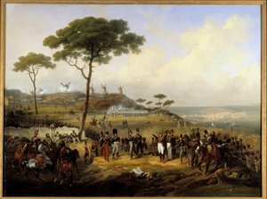 رحلة استكشافية من إسبانيا في عام 1823: "" الاستيلاء على ترسّخات القديسة مارغريتا أمام نهر الكورونيا في 5 يوليو بواسطة هيبوليت ليكومت