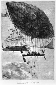 الباتروس والمضي قدما ، التوضيح من "Robur le Conquerant" لجول فيرن (1828-1905) باريس ، Hetzel ، 1886