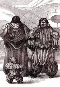 عائلة الإسكيمو. 1880 (نقش)