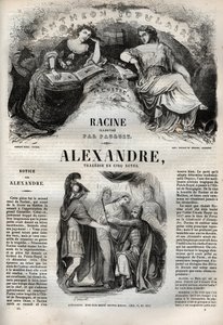 مأساة الإسكندر الأكبر في خمسة أعمال - نقش في "" Oeuvres de Jean Racine "" الذي رسمه Pauquet وإشعار Emile de La Bedolliere - 1851 بواسطة هيبوليت لويس باوكيه