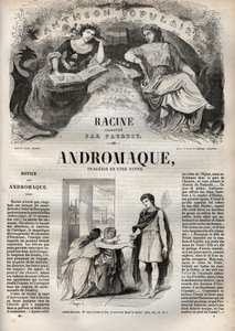مأساة Andromaque في خمسة أعمال - نقش في "" Oeuvres de Jean Racine "" يوضحه Pauquet وإشعار Emile de La Bedolliere - 1851 بواسطة هيبوليت لويس باوكيه