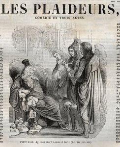 كوميديا Les Plaideurs (1668) في ثلاثة أعمال - نقش في "" أعمال جان راسين "" موضحة بواسطة Pauquet وإشعار بقلم Emile de La Bedolliere - 1851 بواسطة هيبوليت لويس باوكيه