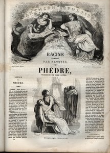 Phedre ، بواسطة Jean Racine (1639-1699 - نقش في "" أعمال جان راسين "" الذي رسمه بوكيه وإشعار بقلم إميل دي لا بيدوليير - 1851 بواسطة هيبوليت لويس باوكيه