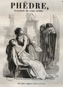 Phedre ، بقلم جان راسين (1639-1699 - نقش في "" أعمال جان راسين "" موضح بواسطة بوكيه وإشعار بقلم إميل دي لا بيدوليير - 1851 بواسطة هيبوليت لويس باوكيه