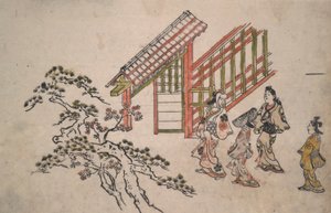 بالقرب من بوابة Yoshiwara الجديدة بواسطة هيشيكاوا مورونوبو