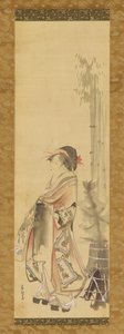 فتاة تلعب دور القتال والريشة ، 1615-1868. بواسطة هيشيكاوا سوري