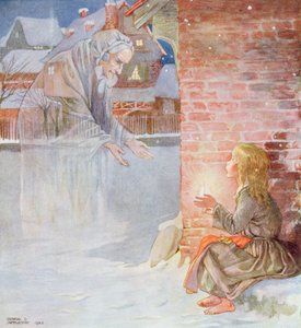 الجدة ، خذني معك ، من "The Little Match Girl" في إصدار "قصص خرافية" لهانس كريستيان أندرسن (1805-1875) 1920 (ألوان مائية على الورق)