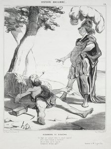 التاريخ القديم ، اللوحة 20: ألكسندر وديوجين ، 14 أغسطس 1842. بواسطة الشرف دومييه