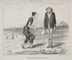 اسكتشات مائية ، اللوحة 8: مدام لا بارون ، إنه شرف لي ... ، 1853. بواسطة الشرف دومييه