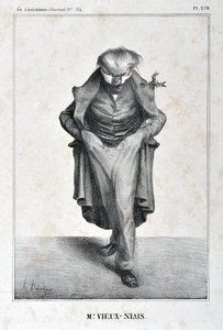 عمل فني من قبل هونور دومير (1808-1879). يعود تاريخ Charivari إلى عام 1833: سلسلة Celebrites de la Caricature "" M. Vieux-Niais "MUSEE DES BEAUX ARTS - PALAIS LONGCHAMP ، MARSEILLE بواسطة الشرف دومييه