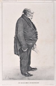 عمل فني من قبل هونور دومير (1808-1879). يعود تاريخ Charivari إلى عام 1833: سلسلة Celebrites de la Caricature "" M. Benjamin Dudessert "" MUSEE DES BEAUX ARTS - PALAIS LONGCHAMP ، MARSEILLE بواسطة الشرف دومييه