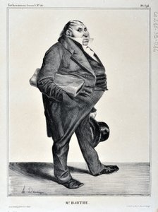 عمل فني من قبل هونور دومير (1808-1879). يعود تاريخ Charivari إلى عام 1833: Serie Celebrites de la Caricature "" M. Barthe "" MUSEE DES BEAUX ARTS - PALAIS LONGCHAMP، MARSEILLE بواسطة الشرف دومييه