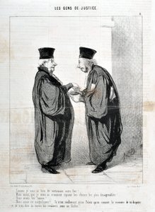 عمل فني من قبل هونور دومير (1808-1879). يعود تاريخ Charivari إلى عام 1845: Serie LES PEOPLES DE JUSTICE "" - كما أخبرتك حقًا بحقيقتك! كنا جميلين. كنا جميلين! ... في القصر فقط نعرف طريقة الجدال والحديث عنها بواسطة الشرف دومييه