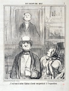 عمل فني من قبل هونور دومير (1808-1879). يعود تاريخ Charivari إلى عام 1857: Serie SALON DE 1857 "" - لا يزال من الممتع أن تكون له صورته في المعرض "" MUSEE DES BEAUX ARTS - PALAIS LONGCHAMP ، MARSEILLE بواسطة الشرف دومييه