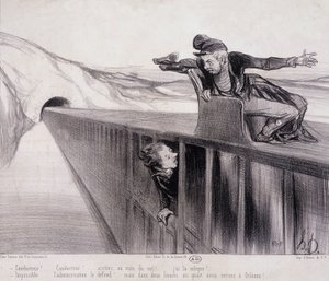 كارتون دومير "" Les Chemins de Fer "" ، sd. القرن ال 19 بواسطة الشرف دومييه