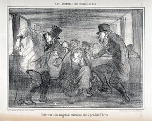 رسم توضيحي لسلسلة "Les Agrements des Chemin de fer" بواسطة الشرف دومييه