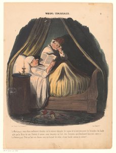 قراءة الرجل في الفراش مع زوجته بجانبه عادات الزواج (عنوان المسلسل) Moeurs Conugales (عنوان السلسلة على الكائن) بواسطة أوبيرت وسي.