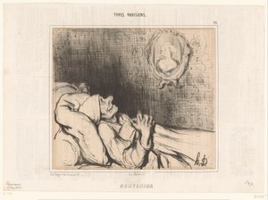رجل كبير في السن يحدق في صورة امرأة شابة الهدايا التذكارية (العنوان على الكائن) الأنواع الباريسية (عنوان المسلسل) أنواع Parisiens (عنوان السلسلة على الكائن) بواسطة أوبيرت وسي.