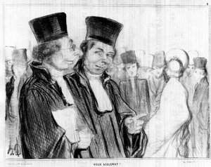 النوع الباريسي ، المتسلل القديم !! ، رسم كاريكاتوري من قبل هونور دومييه (1808-1879). "" Charivari "". بواسطة الشرف دومييه