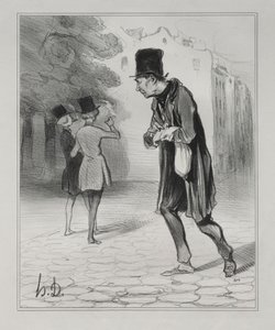 البوهيميون في باريس ، اللوحة 4: جامع سيجار ستوب ، 5 ديسمبر 1841. بواسطة الشرف دومييه