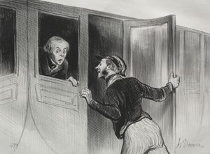 السكك الحديدية ، اللوحة 11: خطر النوم في رحلة ، 1843. بواسطة الشرف دومييه