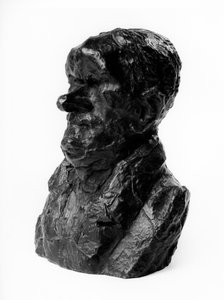 The busts loads of the “Celebrites du Juste Milieu” “” Caricature by Auguste Ganneron (1792-1847), depute and industrialist. The shy.”” Sculpture by Honore Daumier (1808-1879) 19th century. Inv L 48.4 Dim in cm H 18 x L 13 Musee des Beaux Arts, Palais Long بواسطة الشرف دومييه