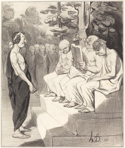 استجوب Telemachus من قبل الحكماء بواسطة الشرف دومييه