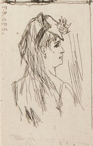 أ. رأس رجل عجوز بواسطة Daumier (أعلى اليسار) ؛ ب. Chez Charles Beriot بواسطة Taiee (أعلى الوسط) ؛ ج. رأس امرأة شابة بواسطة روبس (أعلى اليمين) ؛ د. منظر طبيعي للنهر بواسطة Harpignies (أسفل الوسط) ؛ ه. لمحة عن امرأة شابة بواسطة الشرف دومييه