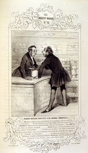 رسوم توضيحية حول الأفكار والأساطير Philipon تحت عنوان Les Cent و Robert Macaire بواسطة الشرف دومييه