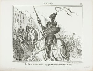 يخرج السيد أيضاً إلى الميدان للقتال ضد المغاربة، لوحة 116 من Actualités بواسطة أونوريه فيكتورين دومييه