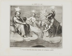 حتى الكواكب تراقب باهتمام وصول المذنب الشهير، اللوحة 9 من كتاب "لا كوميت دي 1857 بواسطة أونوريه فيكتورين دومييه