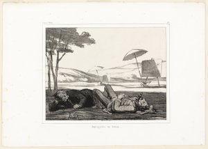 رسامو المناظر الطبيعية في العمل، اللوحة 309 من Souvenirs d