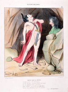 عمل فني من قبل هونور دومير (1808-1879). التاريخ القديم أوديب في أبو الهول. مكتبة القصر ، مارسيليا بواسطة الشرف دومييه