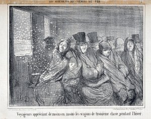 رسم توضيحي لسلسلة "Les Agrements des Chemin de fer" بواسطة الشرف دومييه