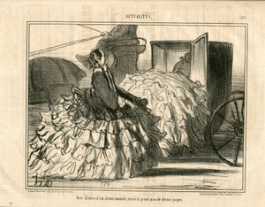 لو شاريفاري ، ساتريك في بي آند دبليو ، كاليفورنيا. 1855_5_11: أخبار n * 190. سيدات من نصف عالم ولكن ليس التنانير. - الموضة ، والنقل ، و Crinolines - رسم نسائي من Honore Daumier (1808-1879) بواسطة الشرف دومييه