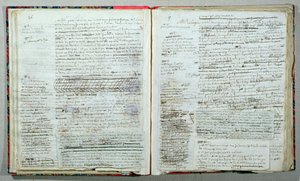 الصفحتان 26 و 27 من مخطوطة "Wann-Chlore" ، التي نُشرت بشكل مجهول عام 1825 (قلم حبر وحبر على ورق)