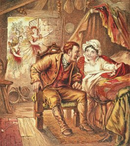 ولادة توم الإبهام ، رسم توضيحي من كتاب صور الممرضات الخاص بنا ، محفور بواسطة Kronheim & Co. ، 1869