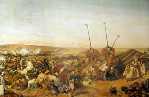 Conquete of Algeria (1830-1847): “” Capture of the Smalah (Smala) of Abd el Kader (Abd-el-Kader or ibn Muhyi al-Din al-Hasani) (1807-1883) by the Duke of Aumale in Taguin بواسطة إميل جان هوراس فيرنيه