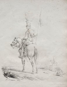 مجموعة من المقالات الحجرية: Le Lancier en Vedette ، 1816. بواسطة إميل جان هوراس فيرنيه