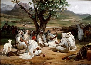 البرلماني ومجلس Medjeles للزعماء العرب. رسم أنطوان تشارلز هوراس فيرنيه (1758-1836) 1834. Dim. 98x52 سم. شانتيلي ، متحف كوندي بواسطة إميل جان هوراس فيرنيه