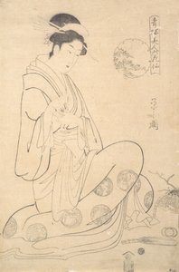 كونوساتو من تاكيا جالسًا يحمل مبخرة. بواسطة Hosoda eisi